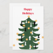 Moderne feestelijke kerstboom feestdagenkaart (Voorkant / Achterkant)