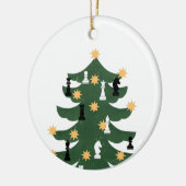 Moderne feestelijke kerstboom keramisch ornament (Links)