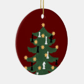 Moderne feestelijke kerstboom keramisch ornament (Rechts)