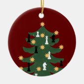 Moderne feestelijke kerstboom keramisch ornament (Voorkant)