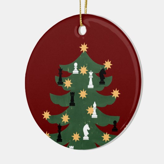 Moderne feestelijke kerstboom keramisch ornament (Links)