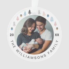 Moderne feestelijke kerstboomfoto's ornament