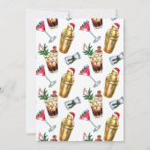 Moderne feestelijke kerstcocktailparty kaart (Achterkant)