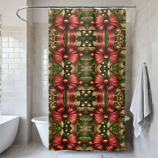 Moderne feestelijke kerstdouchegordijn douchegordijn