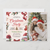Moderne feestelijke kerstfeestfoto kaart (Voorkant)