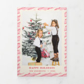 Moderne feestelijke kerstfoto drieluik wenskaart (Cover)