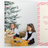 Moderne feestelijke kerstfoto drieluik wenskaart (Binnenzijde eerst)