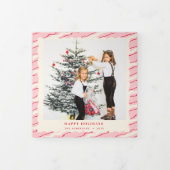 Moderne feestelijke kerstfoto drieluik wenskaart (Cover)