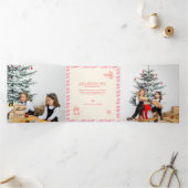 Moderne feestelijke kerstfoto drieluik wenskaart (Binnen)
