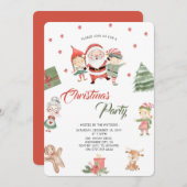 Moderne feestelijke Kerstman Kerstfeest Kaart (Voorkant / Achterkant)