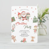 Moderne feestelijke Kerstman Kerstfeest Kaart (Staand voorkant)
