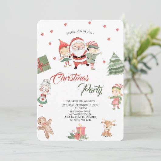 Moderne feestelijke Kerstman Kerstfeest Kaart (Staand voorkant)