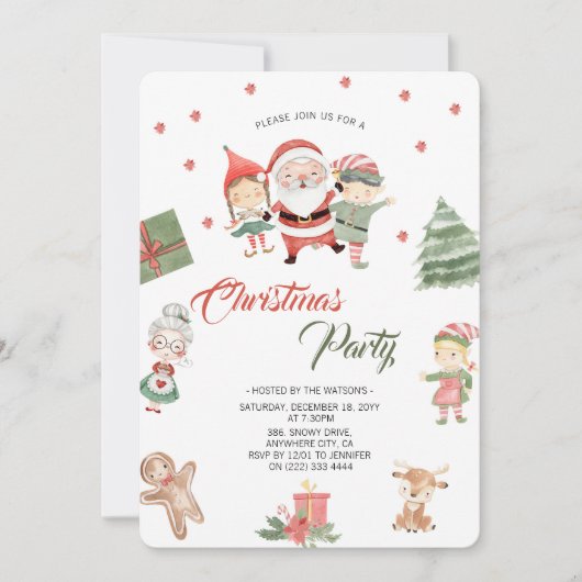 Moderne feestelijke Kerstman Kerstfeest Kaart (Voorkant)