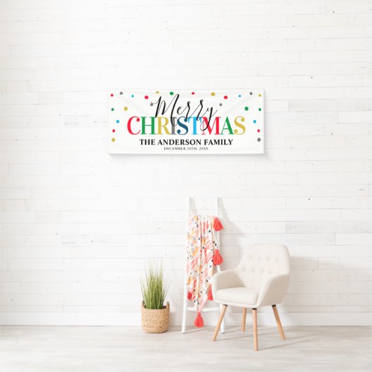Moderne feestelijke kleurrijke kerstvakantie spandoek (Insitu)