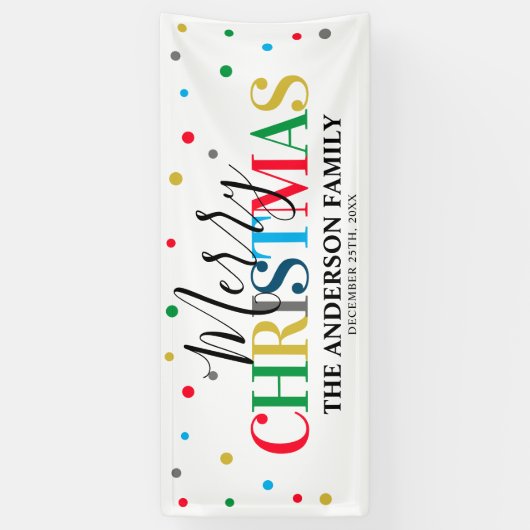 Moderne feestelijke kleurrijke kerstvakantie spandoek (Verticaal)