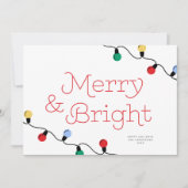 Moderne feestelijke kleurrijke kerstverlichting éé feestdagenkaart (Voorkant)