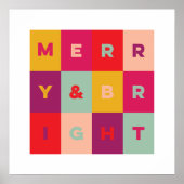 Moderne feestelijke kunst Merry en heldere afdrukk Poster (Voorkant)