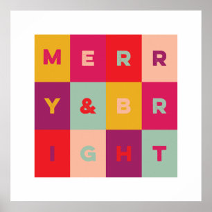 Moderne feestelijke kunst Merry en heldere afdrukk Poster