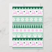 Moderne feestelijke lelijke trui rood, groen en ro kaart (Achterkant)