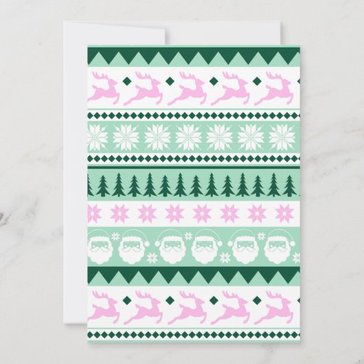 Moderne feestelijke lelijke trui rood, groen en ro kaart (Achterkant)