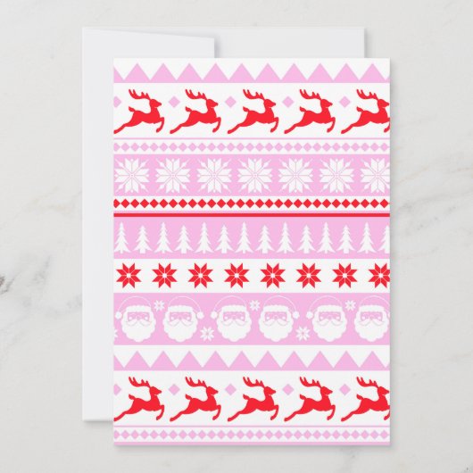 Moderne feestelijke lelijke trui rood, groen en ro kaart (Achterkant)