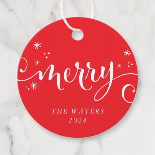 MODERNE feestelijke leuke kalligrafie sprankelt ro Bedankjes Labels (Voorkant)