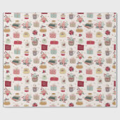 Moderne feestelijke lezingen kerst cadeaupapier (Vlak)