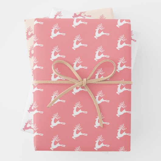 Moderne feestelijke Noordse kerstfeestroze Inpakpapier Vel (In situ)