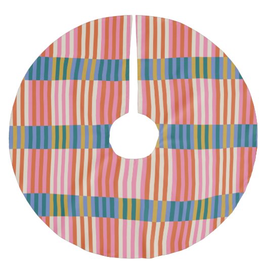 Moderne feestelijke plaid gestreept kerstboom rok (Voorkant)