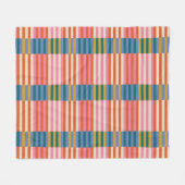 Moderne feestelijke Plaid Stripe Fleece Deken (Voorkant (Horizontaal))