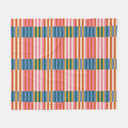 Moderne feestelijke Plaid Stripe Fleece Deken (Voorkant (Horizontaal))