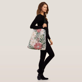 Moderne feestelijke Poinsettia Kerstvakantie Crossbody Tas