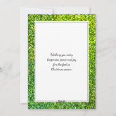 Moderne feestelijke pudding groen | GLITTER | Chri Feestdagenkaart (Achterkant)