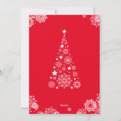 Moderne feestelijke rode kerst stijlvolle familief feestdagenkaart (Achterkant)