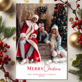 Moderne feestelijke rode kerst stijlvolle familief feestdagenkaart