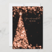 Moderne feestelijke Roos Gold Tree Christmas Weddi Kaart (Achterkant)