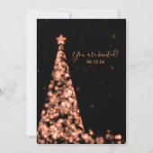 Moderne feestelijke Roos Gold Tree Christmas Weddi Kaart (Achterkant)