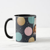 Moderne feestelijke Stippen Snowy Foto Kerstmis Mok (Links)