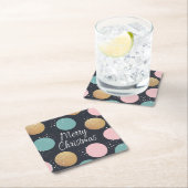 Moderne feestelijke Stippen Snowy Kerstmis Kartonnen Onderzetters (Insitu)