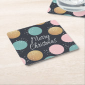 Moderne feestelijke Stippen Snowy Kerstmis Kartonnen Onderzetters (Schuin)