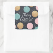 Moderne feestelijke Stippen Snowy Kerstmis Vierkante Sticker (Tas)