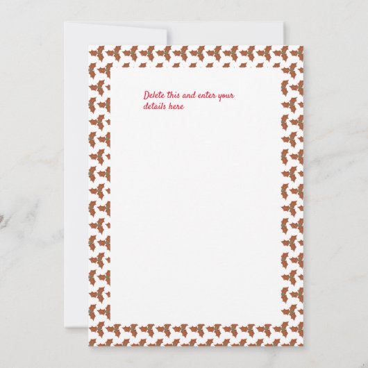 Moderne feestelijke uitnodiging voor kerstfeesteli (Achterkant)