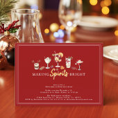 moderne feestelijke vakantie cocktail dinerfeestje feestdagenkaart