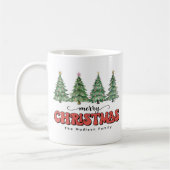 Moderne feestelijke vrolijke kerstboom Waterverf Koffiemok (Links)