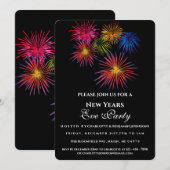 Moderne feestelijke vuurwerkpartij in nieuwjaarsfe kaart (Voorkant / Achterkant)