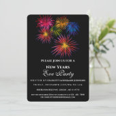 Moderne feestelijke vuurwerkpartij in nieuwjaarsfe kaart