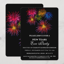 Moderne feestelijke vuurwerkpartij in nieuwjaarsfe kaart