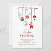 Moderne feestelijke Waterverf Holiday Open House Kaart (Voorkant)