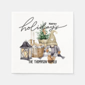 Moderne feestelijke waterverf Sinterklaas Wit Servet (Voorkant)