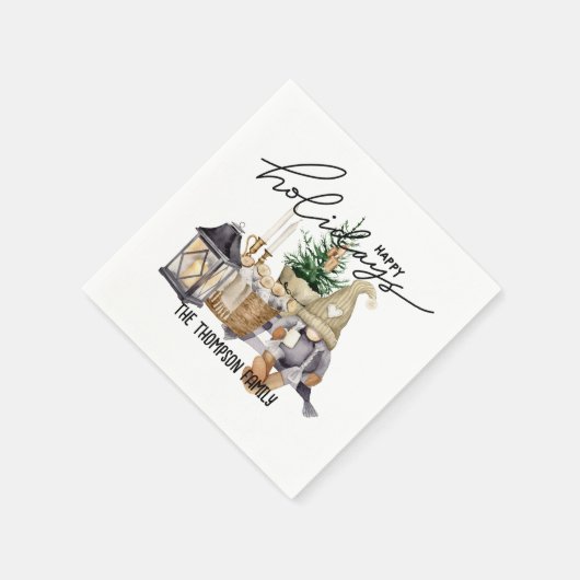 Moderne feestelijke waterverf Sinterklaas Wit Servet (Hoek)